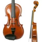partial front and side views of violin