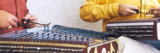 two Indian santoors, played by pandit shivkumar sharma and his son, rahul
